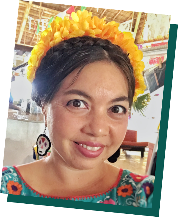 Reiko in Mexico with Flower Crown